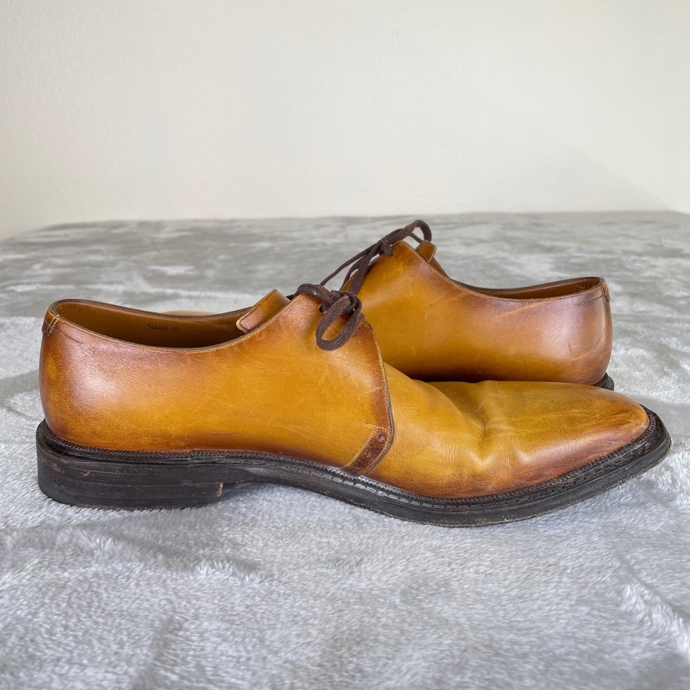 Vintage Bally Mens Dress Shoes Sz 7.5 Goodyear Switzerland Derby Leather Lace Up - Picture 7 of 12